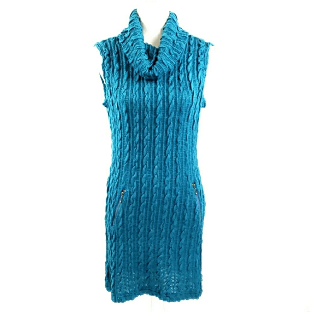 Cowlneck Sweater Dress Sleeveless Size Large